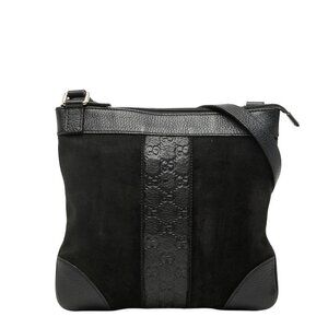 Guccissima Black Leather Suede Shoulder Bag